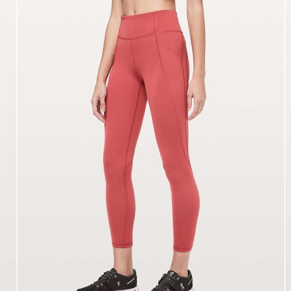 🍋 Lululemon Time To Sweat 7/8 25” Leggings Brick Rose - 6 - Picture 3 of 11